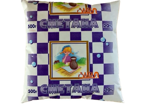 Сметана ЗЛАТА 20%, 500г, плівка поліетиленова